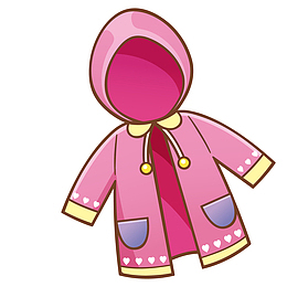红色卡通儿童雨衣