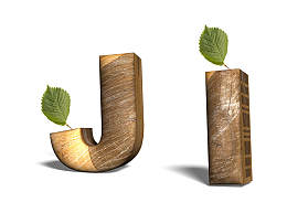 创意卡通装饰英文棕色字母JI