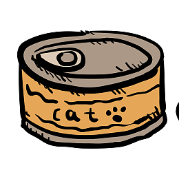 矢量手绘动物猫咪饲料