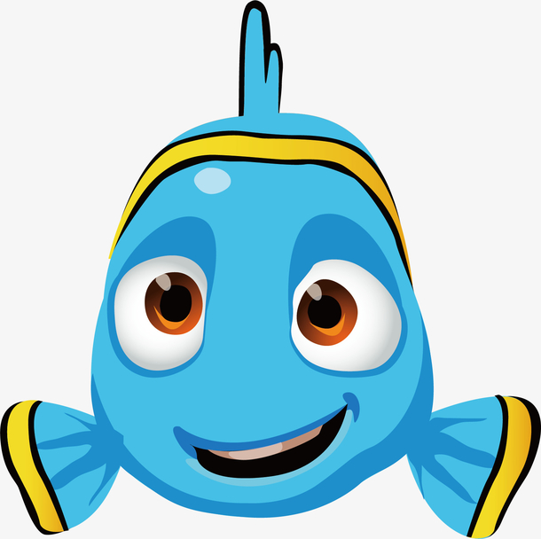 蓝色小鱼装饰素材免抠素材免费下载_觅元素51yuansu.com