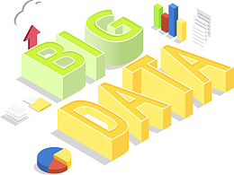 矢量扁平化立体字大数据时代人工