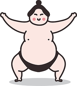 微笑卡通相扑选手