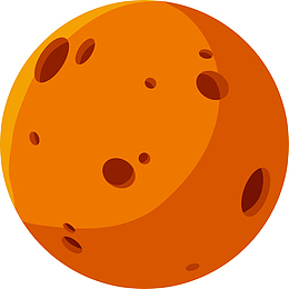 橙色卡通宇宙星球