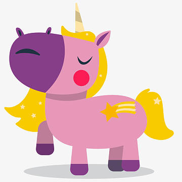 可爱卡通独角兽矢量