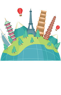 彩色世界名著旅游海报