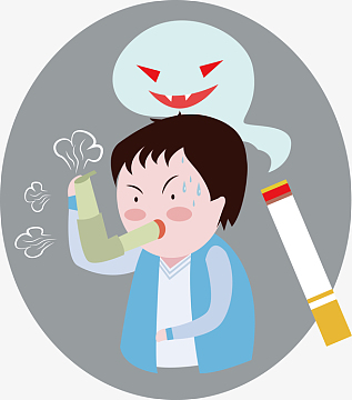 世界无烟日卡通插图吸烟有害健康