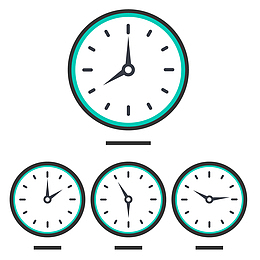 几个手绘的城市时钟