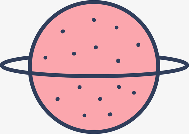 粉色简约扁平星球