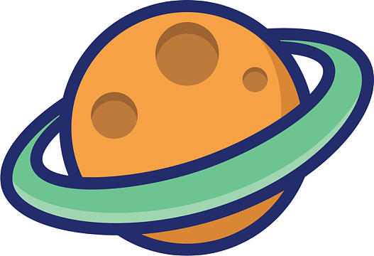 黄色卡通光圈星球