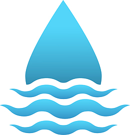 蓝色清新水流水滴