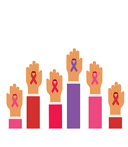 卡通世界抗癌日献爱心图案