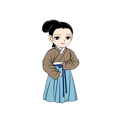卡通明朝普通女子服饰素材