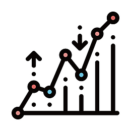 黑色手绘折线数据分析