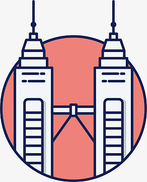 马来西亚矢量双子塔地标