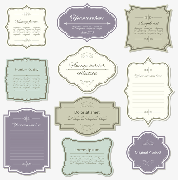 简单手绘标签矢量