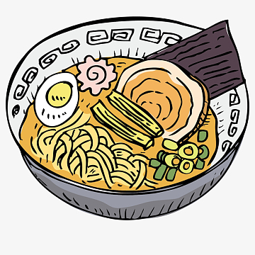 可爱面条矢量手绘