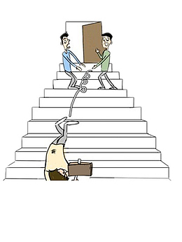 下楼梯摔跤的人