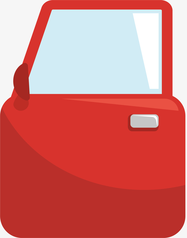 矢量手绘红色车门