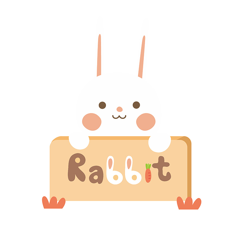 可爱兔子矢量手绘