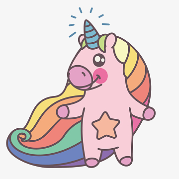 微笑独角兽矢量卡通