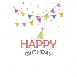 生日贺卡的卡通手绘