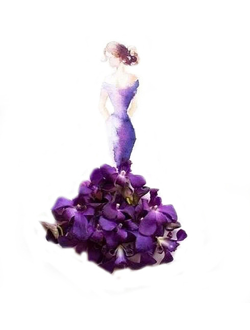 紫色花美女