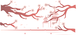 手绘中国风花瓣装饰