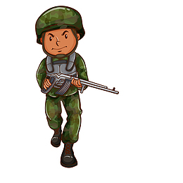 拿着枪的军人设计