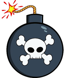炸弹上的骷髅图案