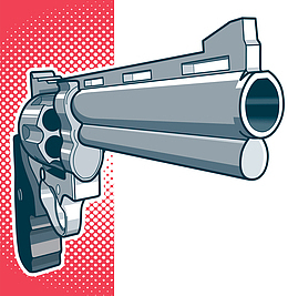 手枪武器插画