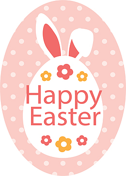 兔耳朵彩蛋粉红标签