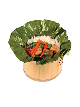 天然荷叶木桶饭PNG