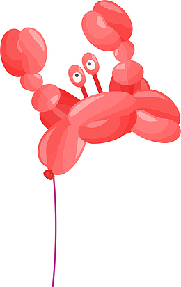 儿童节红色螃蟹气球