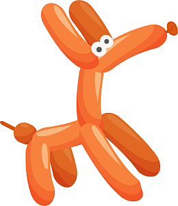 橙色卡通气球小狗