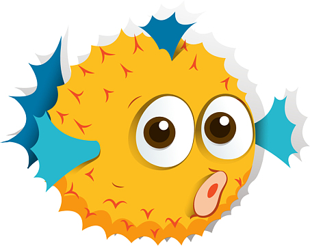 气鼓鼓的呆萌河豚