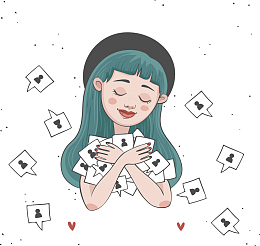 表示感谢的女孩