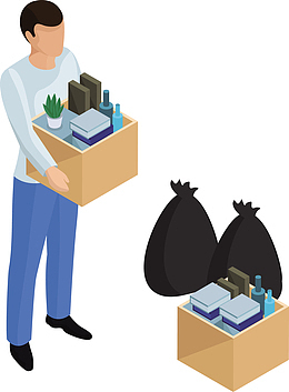 一个正在扔垃圾的男子