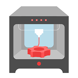 一台正在打印齿轮的3D打印机