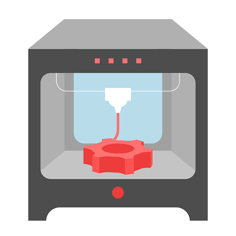 一台正在打印齿轮的3D打印机