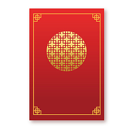 红色方形矢量中国风卡片