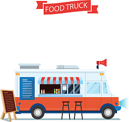 美味小吃快餐车海报