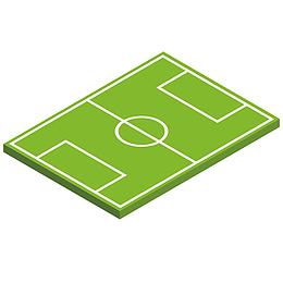 浅绿色运动场立体卡通