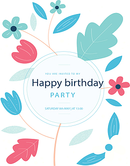 绿色树叶生日派对