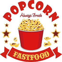 爆米花食物logo设计