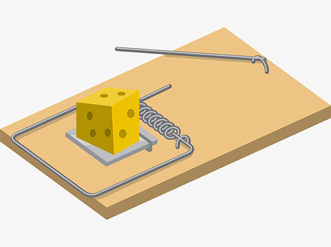 引诱老鼠的奶酪和老鼠夹