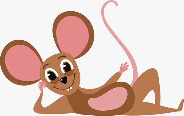 矢量图侧卧的老鼠