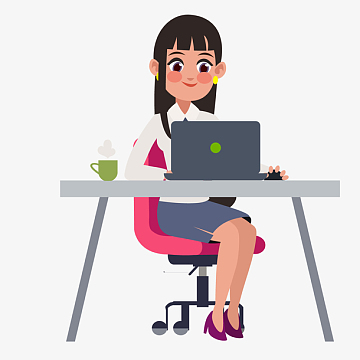 一个玩电脑的职场女性