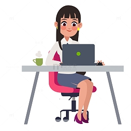 一个玩电脑的职场女性