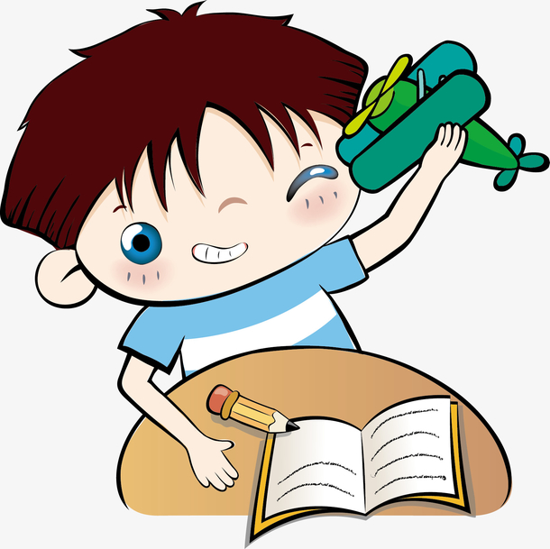 玩飞机模型的小男孩