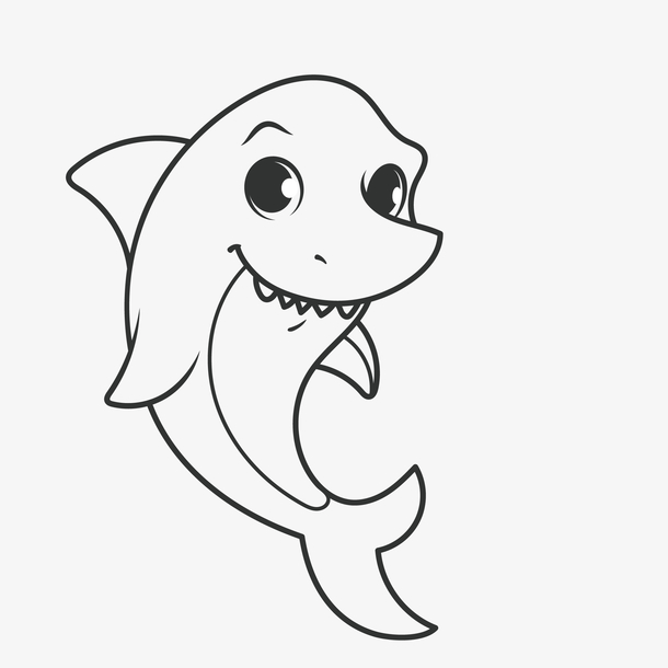 素描简笔可爱鲸鱼